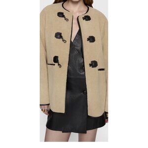 Rebecca Minkoff Shearling Toggle Jacket Teddy Coat Mob Wife Brown Size Lg NWT